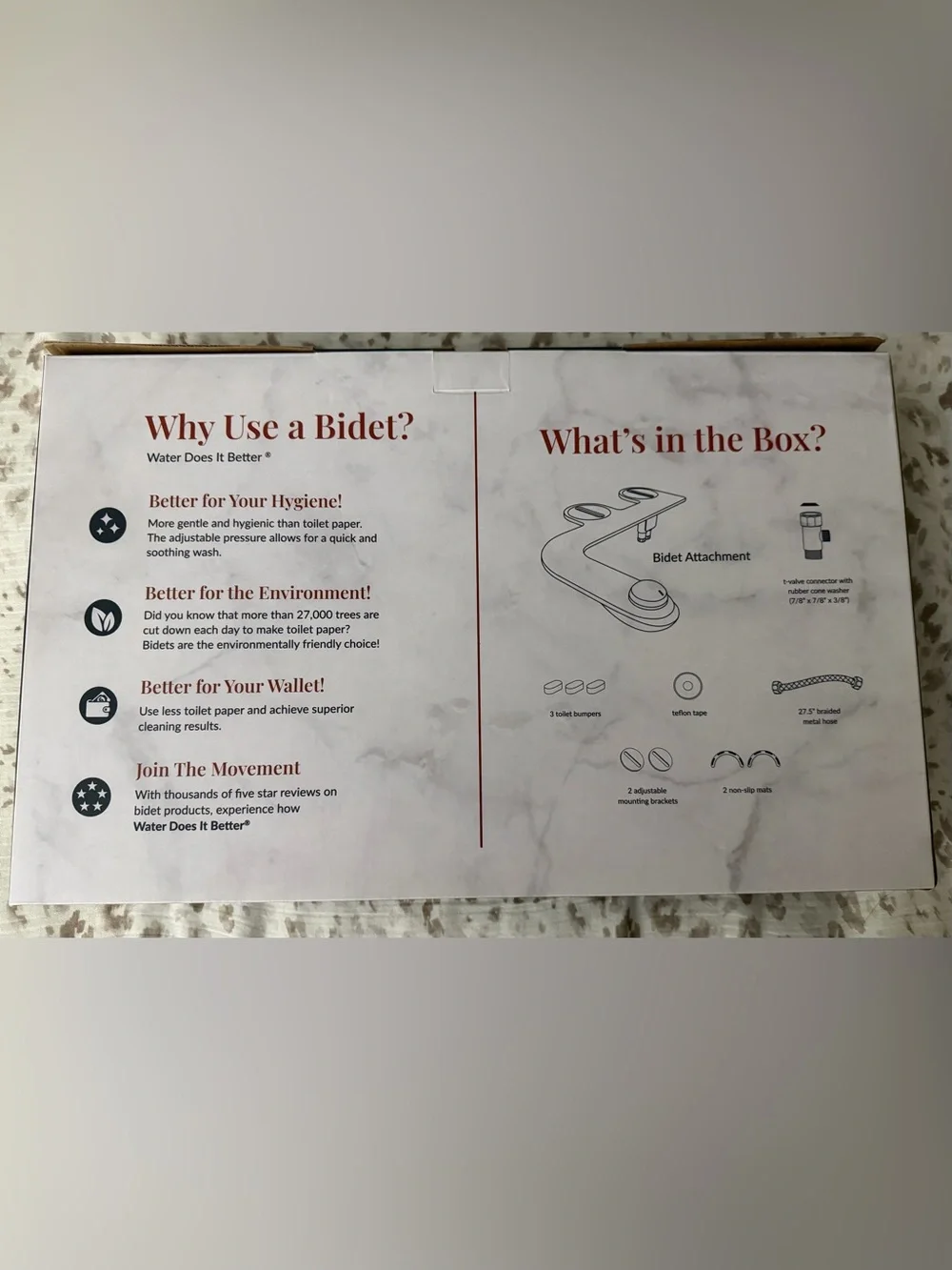 Bidet Attachment - White, Compact Design. Easy 10 minute setup and Installation